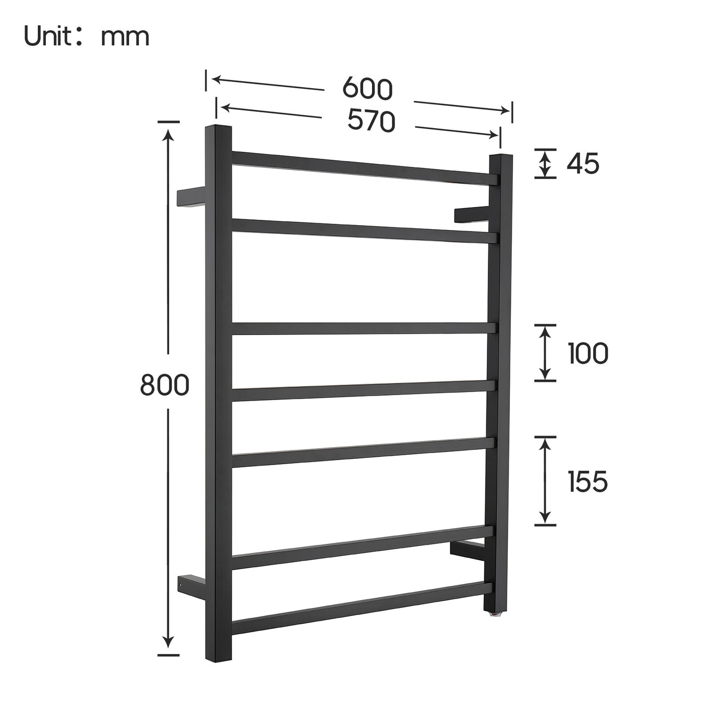 Decaura Heated Towel Rail Rack 304 Stainless Steel Freestanding/Wall Mounted