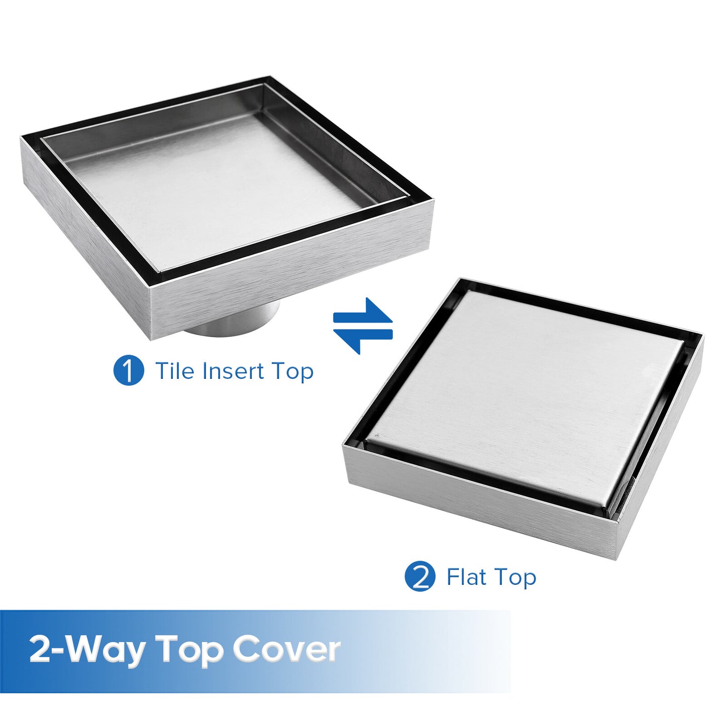 Decaura Tile Insert Shower Drain Grate Brushed Floor Waste 304 Stainless Steel