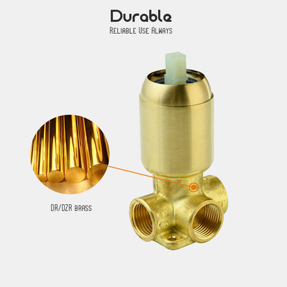 Decaura Rain Shower Head Set Gooseneck Shower Arm Brushed Gold Shower Taps