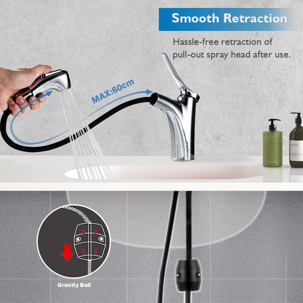 Decaura Bath Basin Mixer Tap Vanity Faucet Single Handle Tapware with Pop Waste