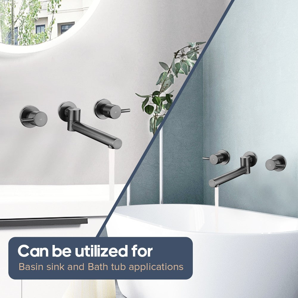 Decaura Bath Spout Wall Water Spout Basin Shower Mixer Taps Tapware Set Bathroom