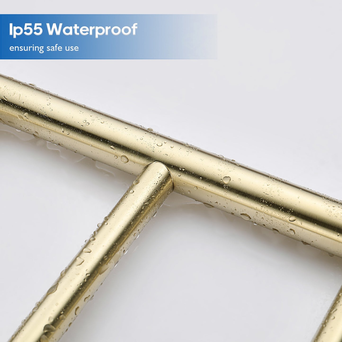 Decaura Wall Mounted Heated Towel Rail Brushed Gold 7 Bars 304 Stainless Steel