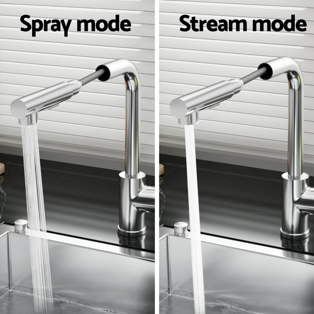 Cefito Kitchen Mixer Tap Pull Out Rectangle 2 Mode Sink Basin Faucet WELS Chrome