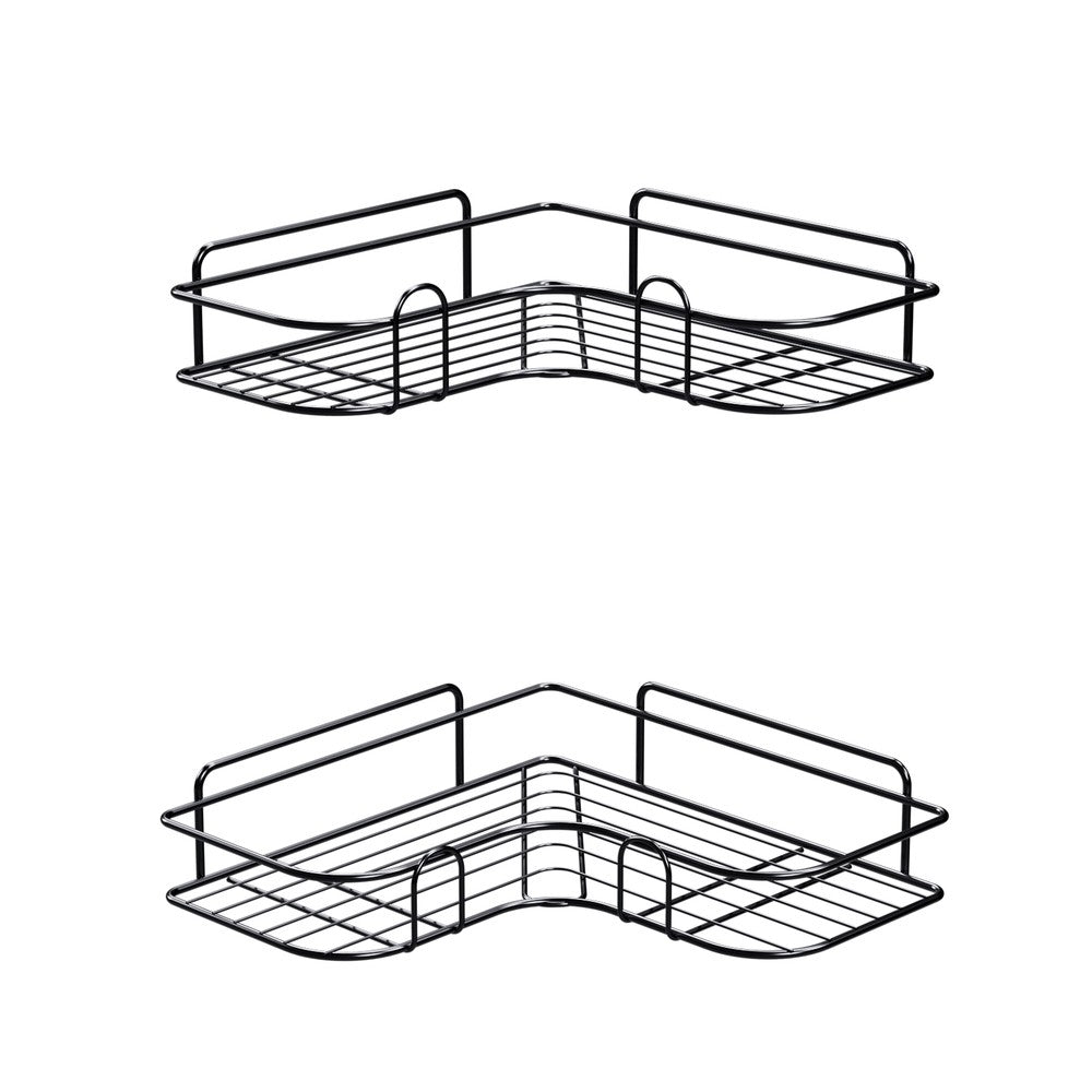 Cefito 2pcs Adhesive Storage Shelf Kitchen Organiser Corner Rack Bathroom Caddy
