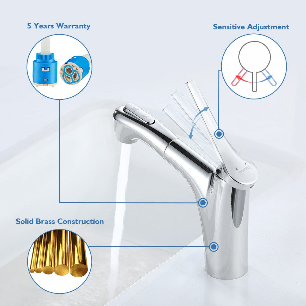 Decaura Bath Basin Mixer Tap Vanity Faucet Single Handle Tapware with Pop Waste
