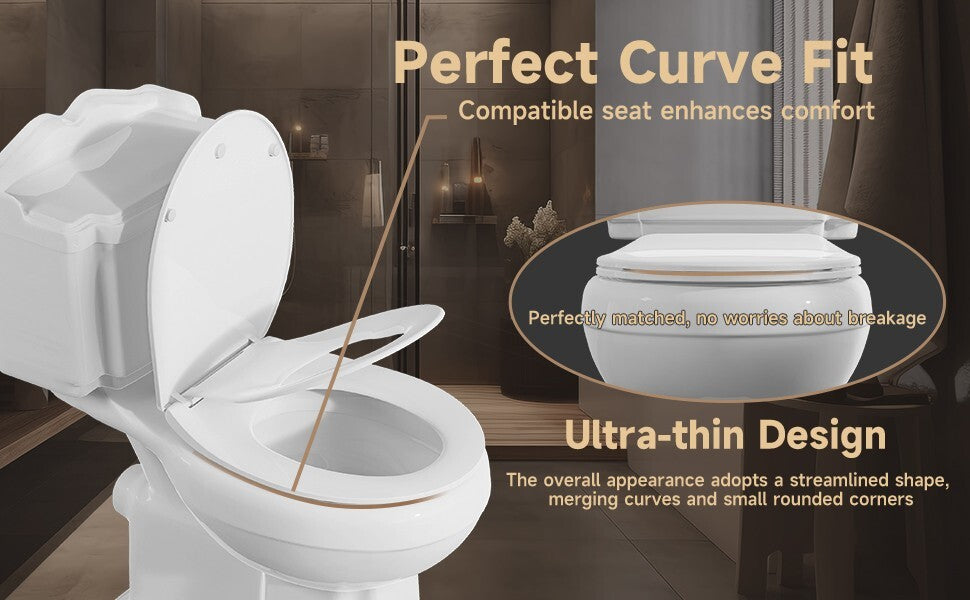 AQUATIZ Blue D-Shaped Family Toilet Seat with Built-in Potty Training Seat