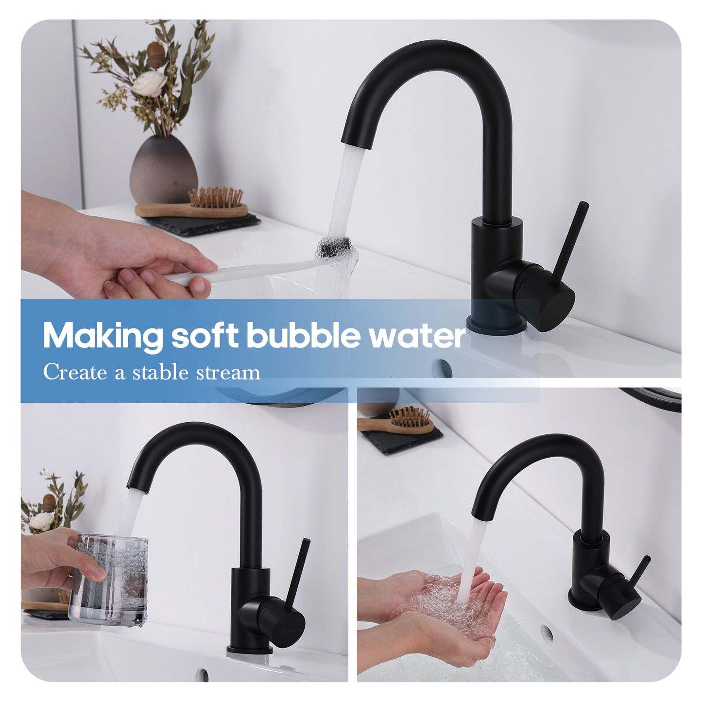 Decaura Bathroom Basin Vanity Mixer Tap Brushed Nickel/Chrome/Black/Brushed Gold