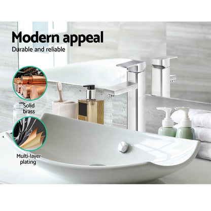 Cefito Bathroom Basin Mixer Tap Laundry Faucet Sink Swivel Silver