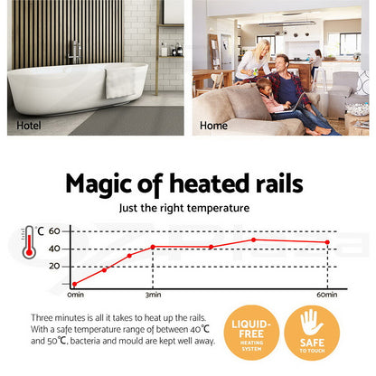 Devanti Heated Towel Rail Rack Bathroom Electric Rails Warmer Clothes 3 Models