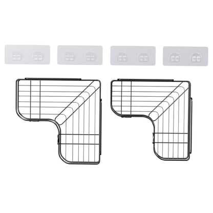 Cefito 2pcs Adhesive Storage Shelf Kitchen Organiser Corner Rack Bathroom Caddy