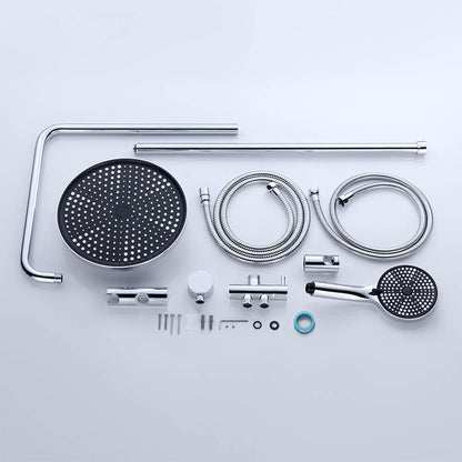Decaura dual shower head set 10" rain shower head gooseneck shower arm chrome
