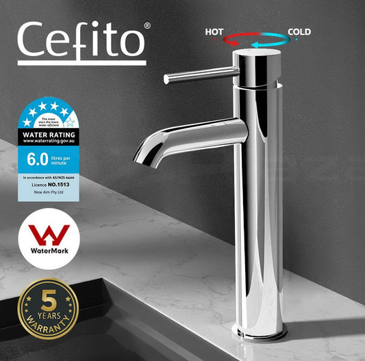Cefito Bathroom Taps Basin Mixer Tap Laundry Faucet Sink Swivel Chrome Silver