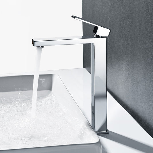 Decaura tall basin mixer tap brass square chrome bathroom high vanity faucet