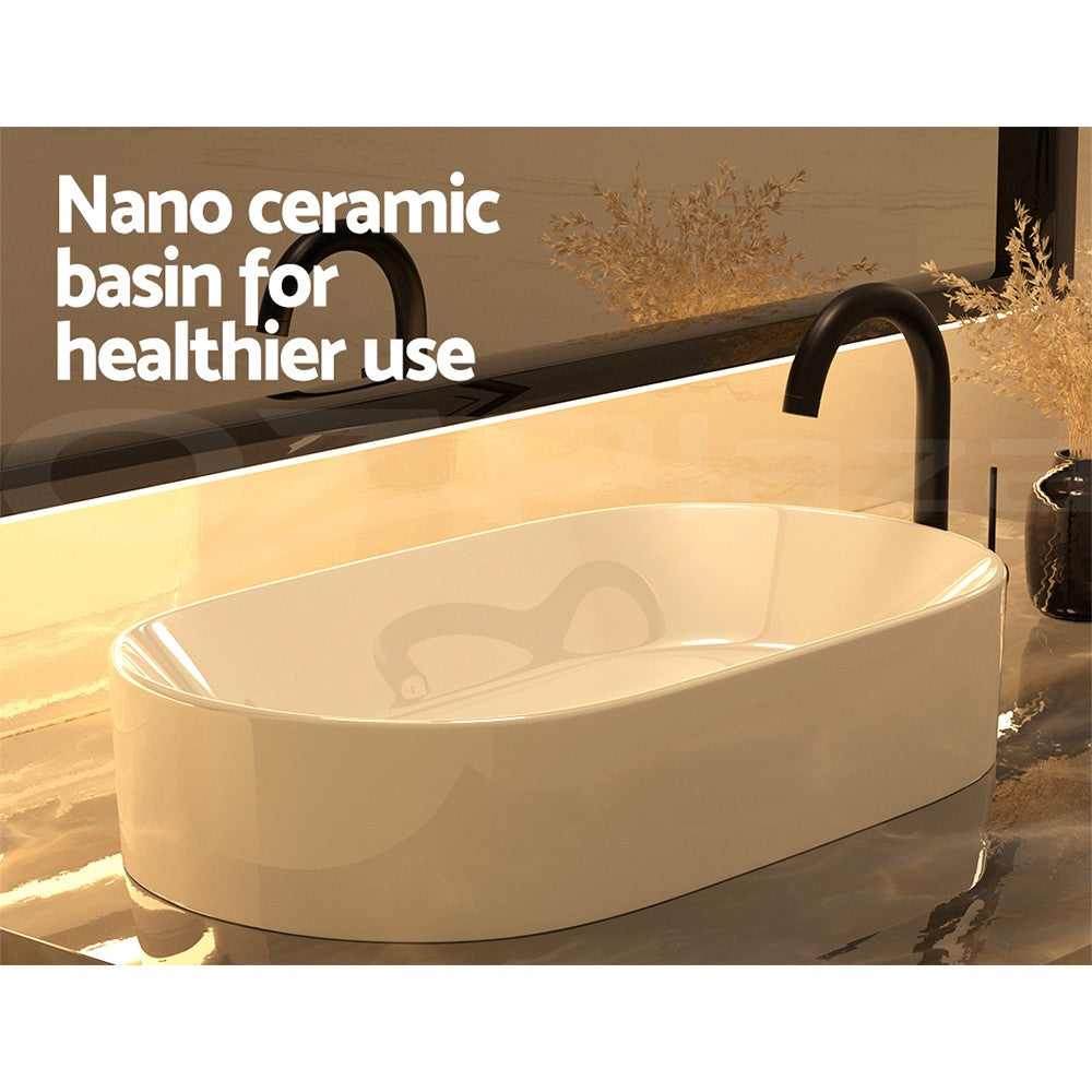 Cefito Bathroom Basin Ceramic Vanity Sink Hand Wash Bowl 52x31cm