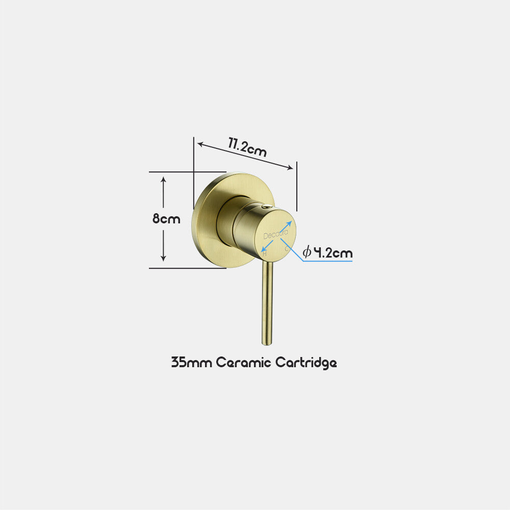 Decaura Shower Rail Set Hand Held Shower Head on Sliding Bar Brushed Gold Taps