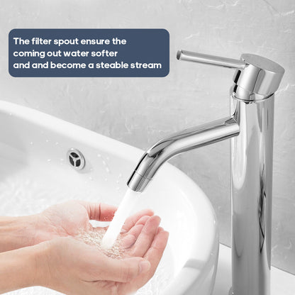 Decaura Tall Bathroom Basin Mixer Tap Chrome Gooseneck Spout for Countertop