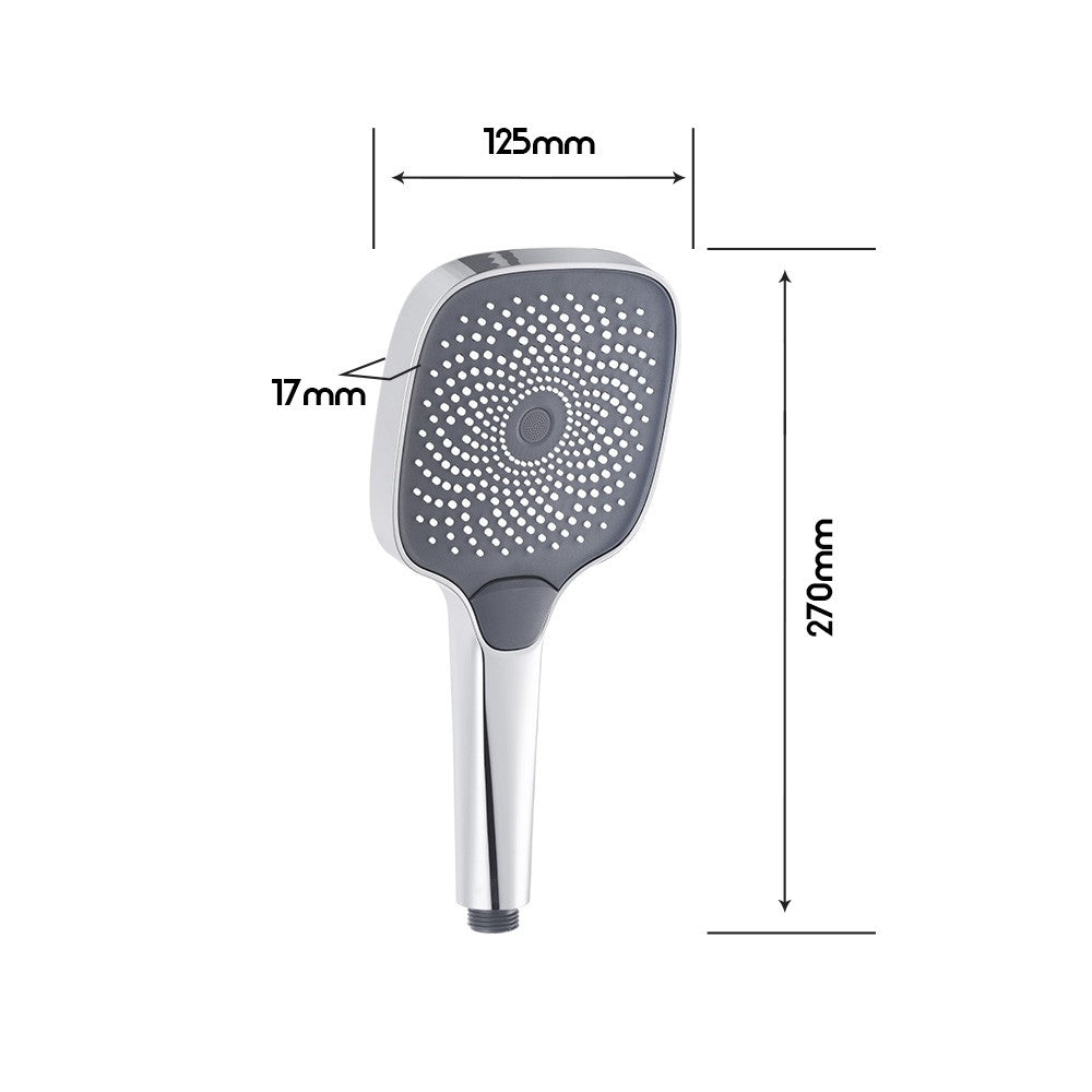Decaura luxury Hand Held Shower Head 130mm Black/Chrome Bathroom 3 Mode Spray