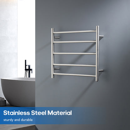 Decaura Heated Towel Rail Rack 304 Stainless Steel Freestanding/Wall Mounted