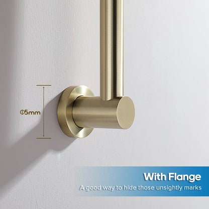 Decaura Rain Shower Head Set Gooseneck Shower Arm Brushed Gold Shower Taps