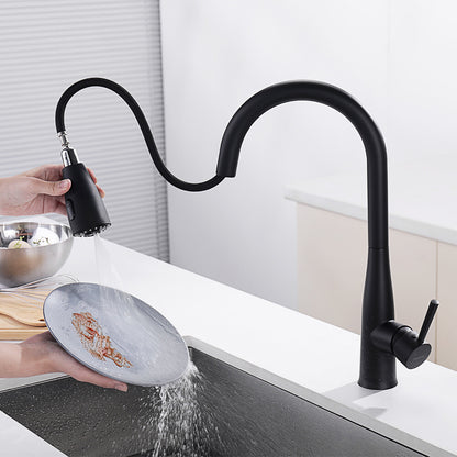 Decaura Kitchen Mixer Tap Pull Out 3-Mode Sprayer Swivel Black Sink Faucet