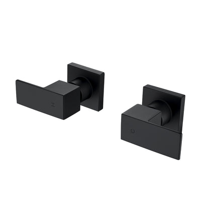 Watermark Square Shower Taps Black 1/4 turn Bathroom Wall Top Assemblies