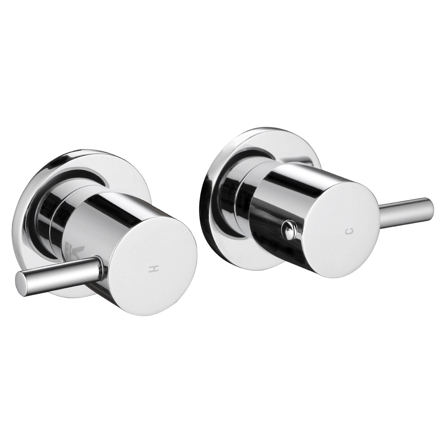 Decaura Shower Taps Chrome Bathroom Wall Mounted 1/4 Turn Twin Taps WELS