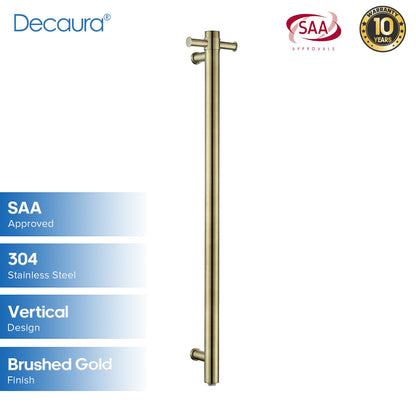 Decaura Heated Towel Rail Rack 304 Stainless Steel Freestanding/Wall Mounted