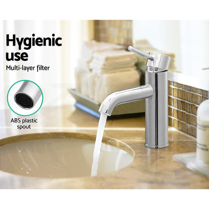 Cefito Basin Mixer Tap Bathroom Taps Laundry Faucet Sink Swivel Silver