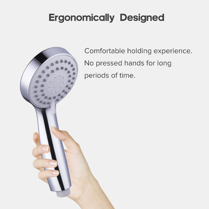 WELS Hand Held Shower Head Chrome 3-Mode Round Bathroom