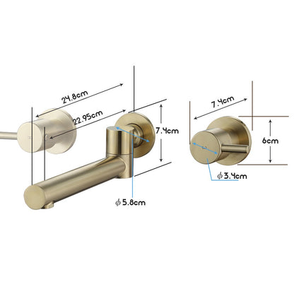 Decaura Bath Spout Wall Water Spout Basin Shower Mixer Taps Tapware Set Bathroom