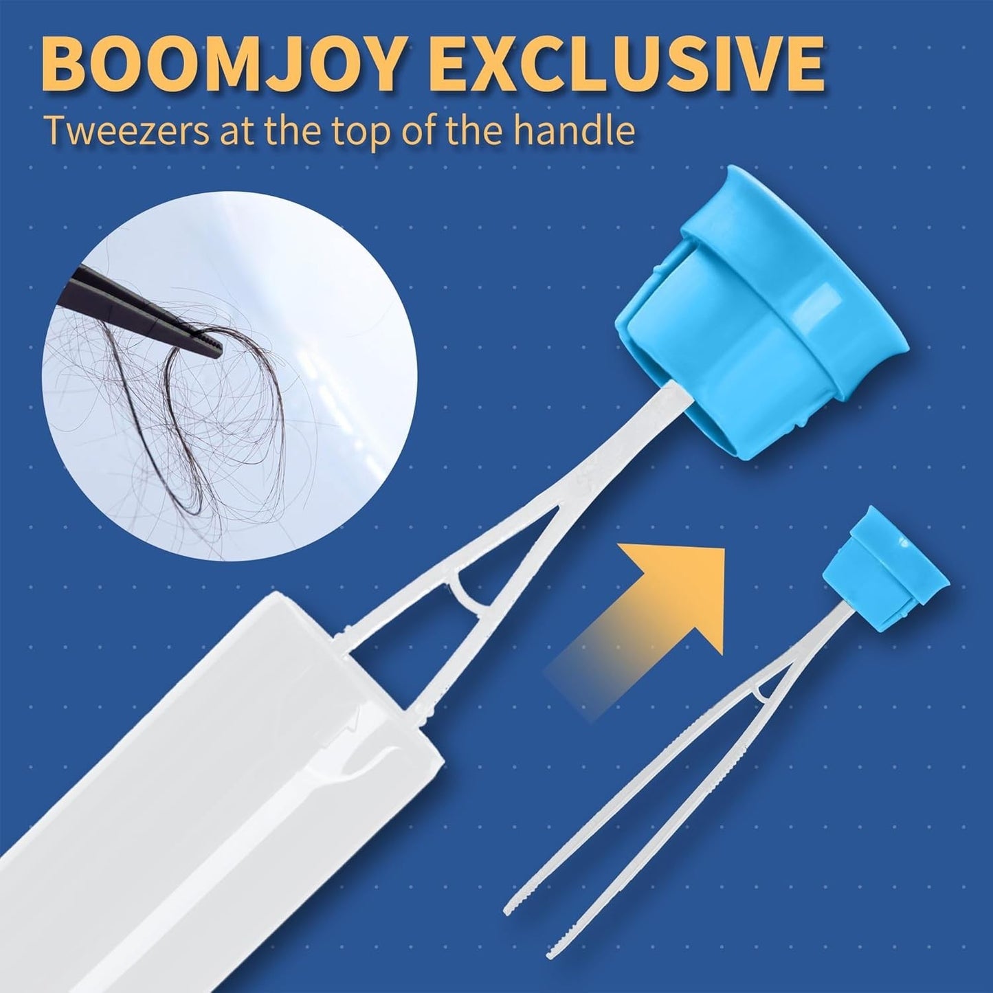 BOOMJOY Silicone Toilet Brush Set Built-in Tweezer TPR Bristles