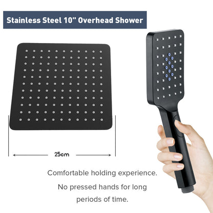 Decaura Square Rain Shower Head Set Matte Black Bathroom Wall Tapware Mixer Taps