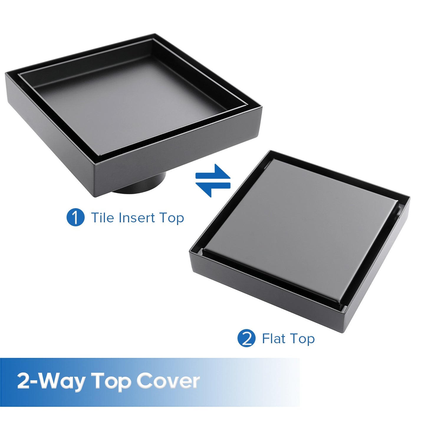 Decaura Shower Grate Drain Brushed Gunmetal Tile Insert Floor Waste Square 50mm
