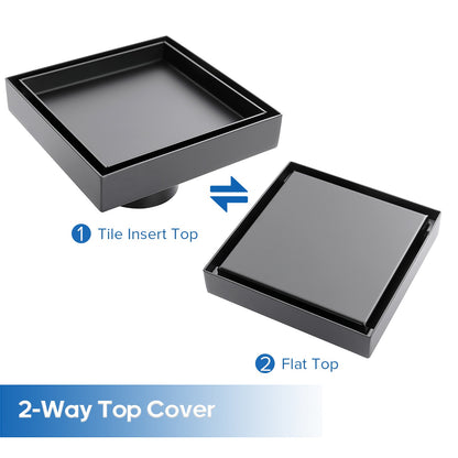 Decaura Shower Grate Drain Brushed Gunmetal Tile Insert Floor Waste Square 50mm