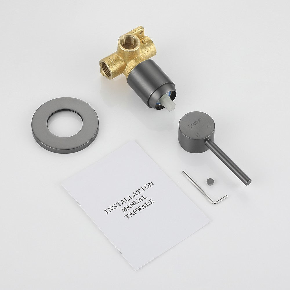 Decaura Shower Taps Brass Tapware Mixer Tap Brushed Gold/Black/Gunmetal/Nickel