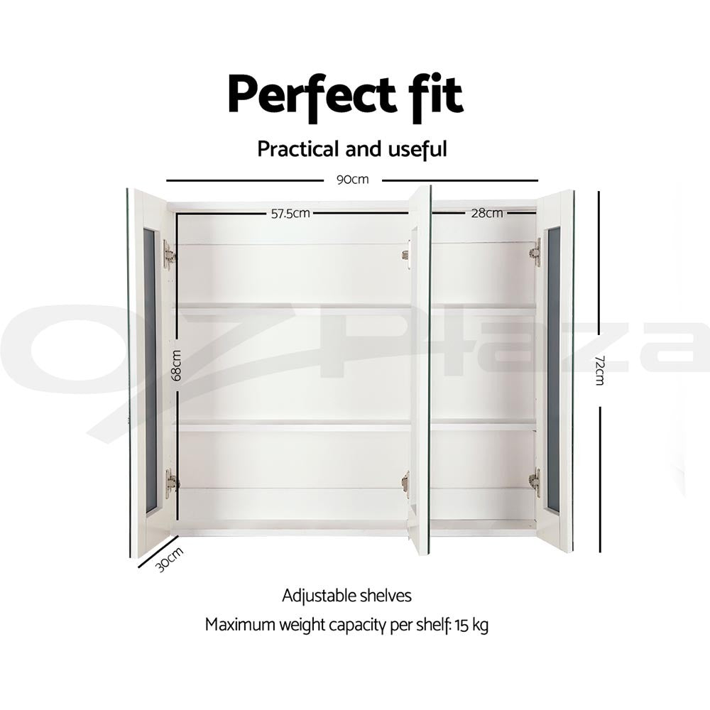 Cefito Bathroom Shaving Cabinet Mirror Vanity Medicine Wall Storage 900mmx720mm