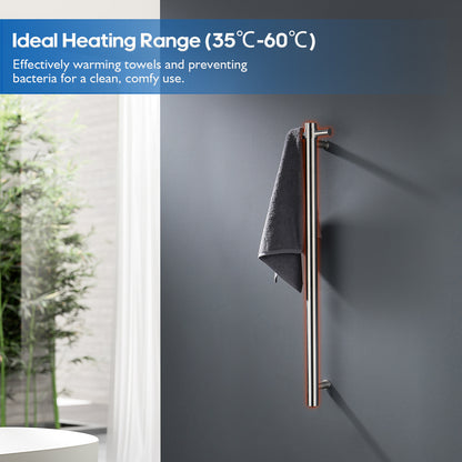 Decaura Heated Towel Rail Rack 304 Stainless Steel Freestanding/Wall Mounted
