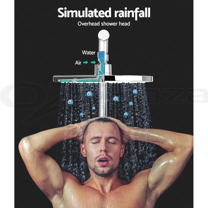 Cefito 9'' Rain Shower Head Set Round Handheld High Pressure Wall Chrome