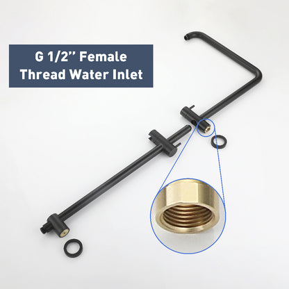 Decaura Shower Head Set Gooseneck Arm Brushed Gold/Black/Chrome/Gunmetal WELS