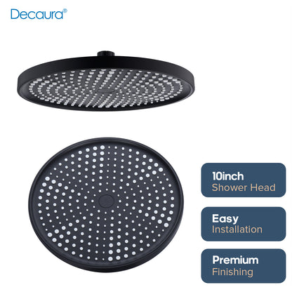 Decaura Rain Shower Head Gooseneck Shower Arm Chrome/Black Round/Square
