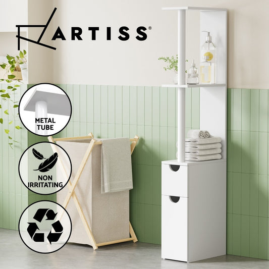 Artiss Bathroom Cabinet Storage Shelf Toilet Cupboard Laundry 118cm White