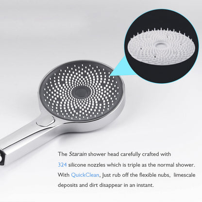 Decaura Large 130mm Hand Held Shower Head Bathroom Quick Clean Chrome 3-Mode ABS