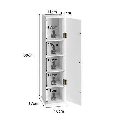 Giantex Bathroom Storage Cabinet Slim Tissue Organizer Paper Holder Toilet White