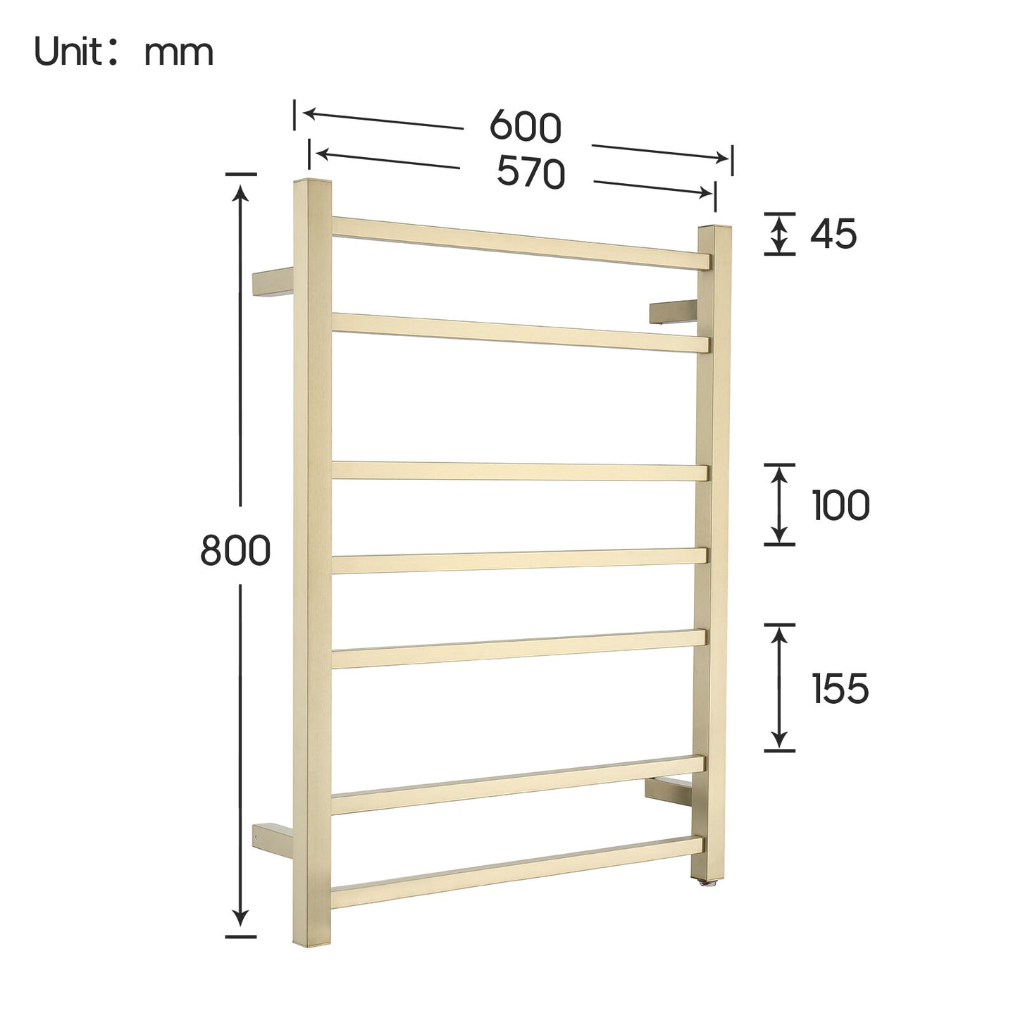 Decaura Heated Towel Rail Rack 304 Stainless Steel Freestanding/Wall Mounted