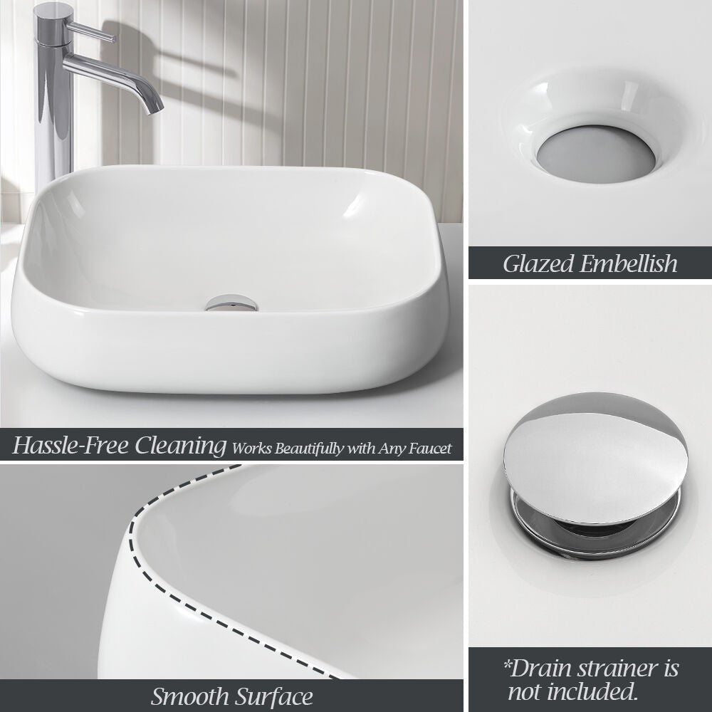 Simplus Bathroom Basin Vanity Sink Ceramic Above Counter Hand Wash 61cm x 41cm
