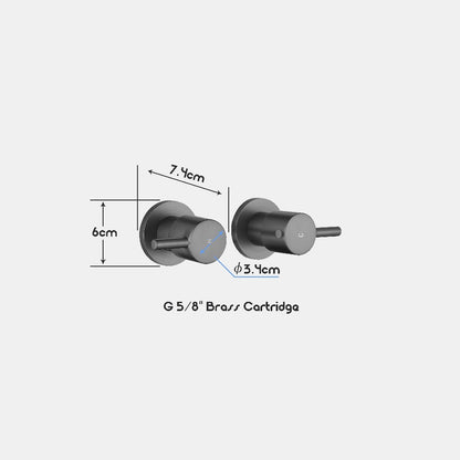 Decaura Shower Taps Brushed Gunmetal Grey Round 1/4 turn Mixer Wall Mounted