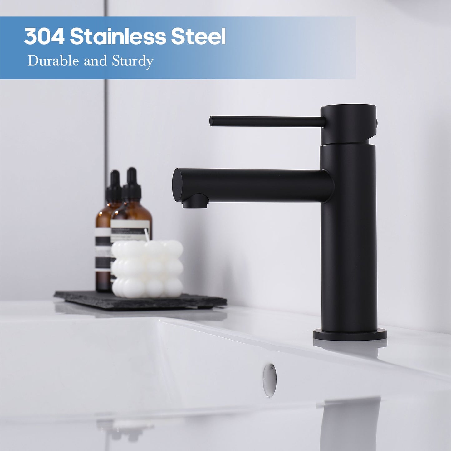 Decaura Bath Basin Mixer Tap Vanity Faucet Single Handle Tapware with Pop Waste
