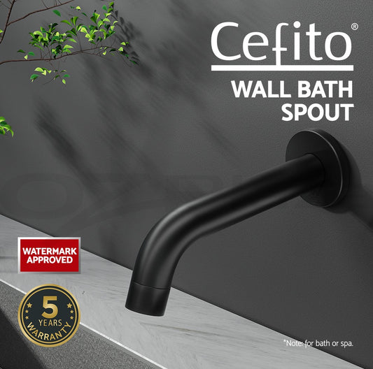 Cefito Bathroom Spout Tap Water Outlet Bathtub Wall Mounted Black