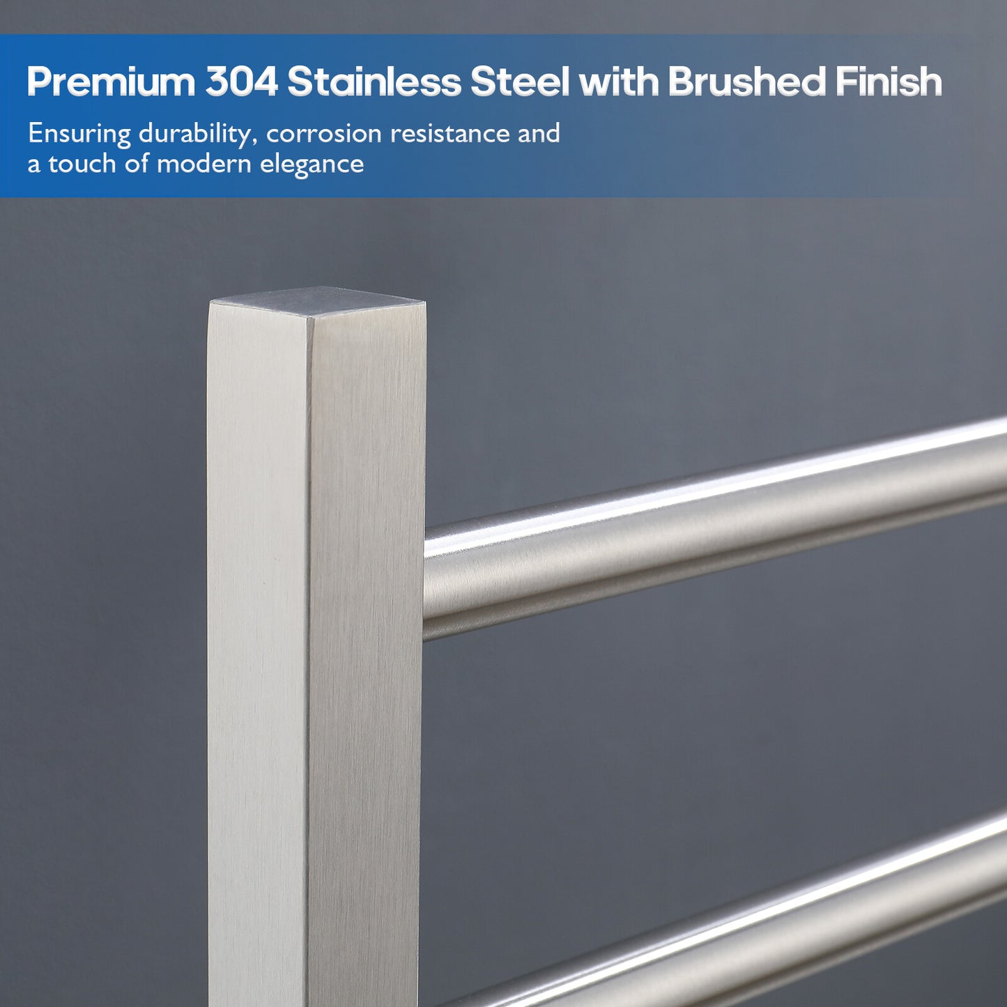 Decaura Heated Towel Rail Rack 304 Stainless Steel Freestanding/Wall Mounted