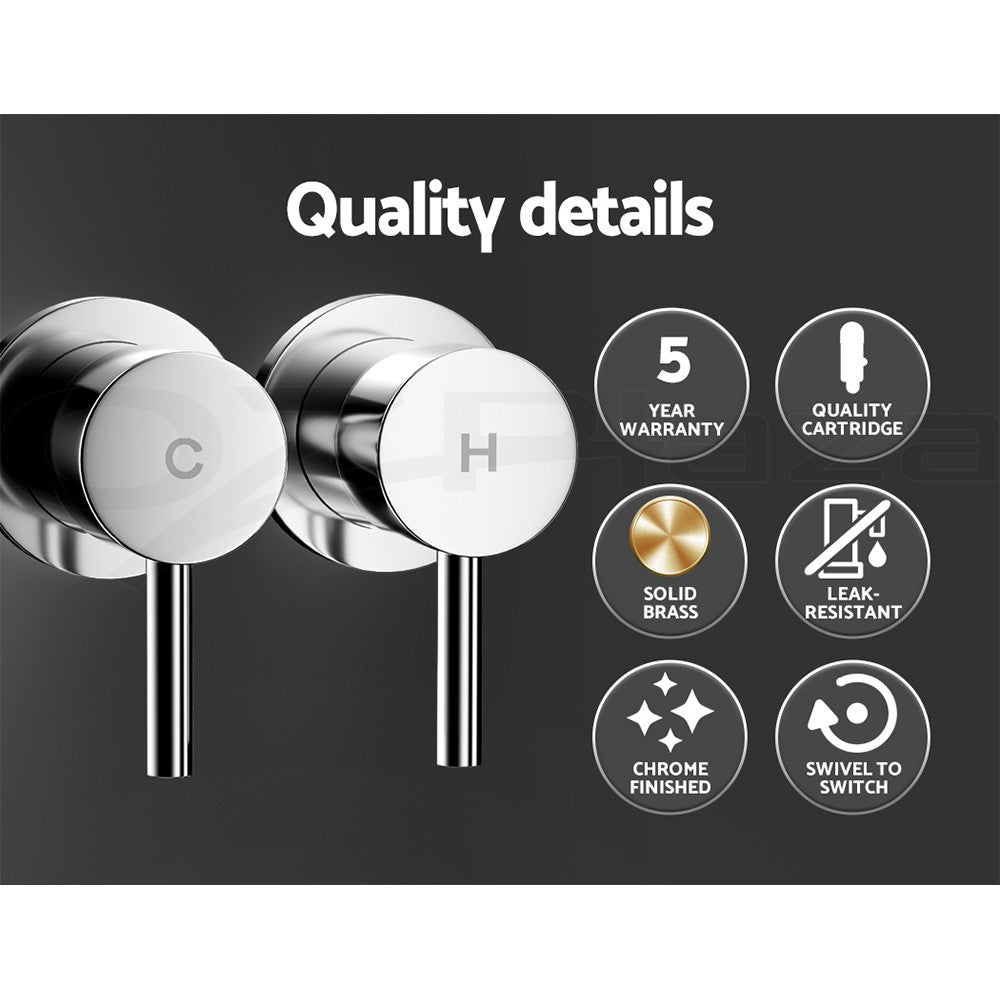 Cefito Bathroom Tap Shower Twin Tap Faucet Basin Sink Bath Swivel Chrome